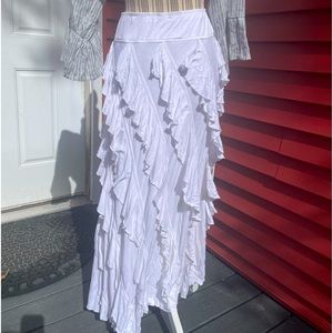 INC international concepts maxi ruffle skirt L